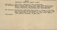 Agenda, Management Committee of the Coming Street Y.W.C.A., August 1, 1923