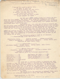 Membership Meeting Report for the Coming Street Y.W.C.A., June 21, 1926