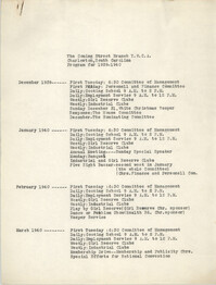 Coming Street Y.W.C.A. Program from 1939 to 1940