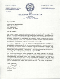 Letter from Dwight C. James to William Saunders, August 8, 1994