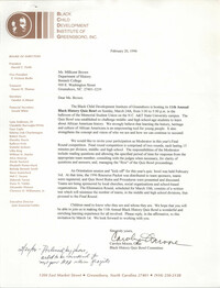 Letter from Carolyn Moore to Millicent Brown, February 20, 1996