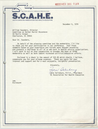 Letter from Zora Salisbury to William Saunders, December 5, 1978