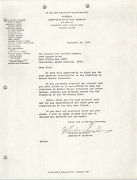 Letter from William Saunders to The Cameron and Barkley Company, December 19, 1978