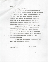 Letter from T. R. Waring to 