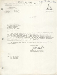 Letter from Lawrence G. Derthick, Jr. to William Saunders, May 7, 1980