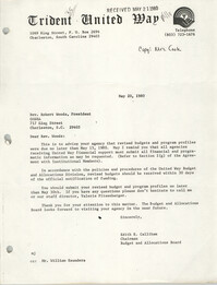 Letter from Edith E. Calliham to Robert Woods, May 20, 1980