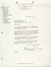 Letter from William Saunders to Cummins Charleston, Inc., December 19, 1978