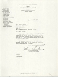 Letter from William Saunders to Chris Crosby, December 27, 1978