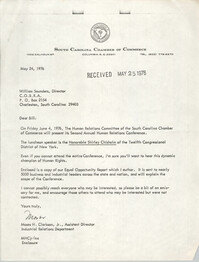 Letter from Moses H. Clarkson, Jr. to William Saunders, May 25, 1976