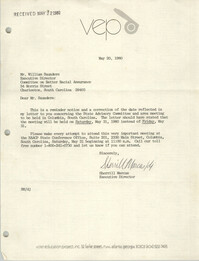 Letter from Sherrill Marcus to William Saunders, May 20, 1980