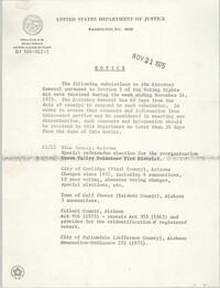 United States Department of Justice Notice, November 21, 1975