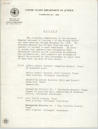 United States Department of Justice Notice, November 1975