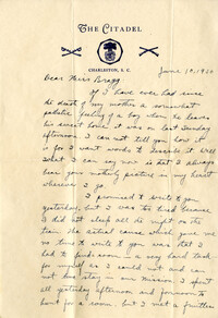 Letter from Fong Lee Wong to Laura M. Bragg June 10, 1930