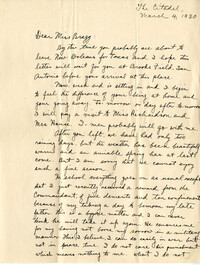 Letter from Fong Lee Wong to Laura M. Bragg, March 4, 1930