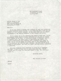 Letter from Antioch School of Law to Septima P. Clark, March 2, 1978