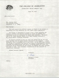 Letter from Theodore S. Stern to Septima P. Clark, April 18, 1978