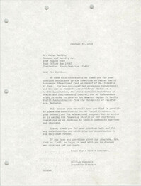 Letter from William Saunders to Rufus Barkley, October 30, 1978