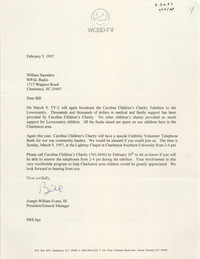Letter from Joseph William Evans, III to William Saunders, February 5, 1997