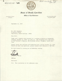 Letter from Richard W. Riley to William Saunders, September 21, 1979