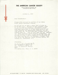 Letter from Richard D. Marks to American Cancer Society Board Members, October 5, 1979