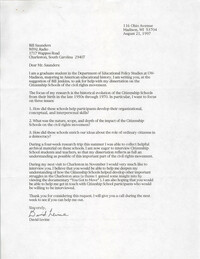 Letter from David Levine to William Saunders, August 21, 1997