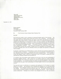 Letter from Ray Huff to William Saunders, September 14, 1994