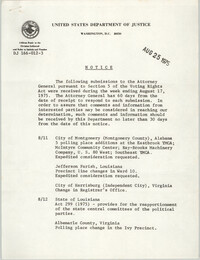 United States Department of Justice Notice, August 25, 1975