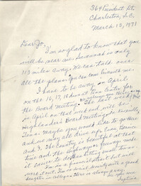 Letter from Septima P. Clark to Josephine Rider, March 13, 1971