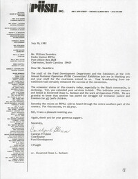 Letter from Carolyn V. Glenn to William Saunders, July 20, 1982