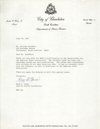 Letter from Mary B. Green to William Saunders, July 28, 1982