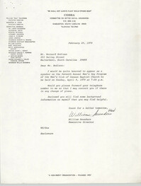Letter from William Saunders to Bernard Bodison, February 20, 1979
