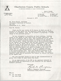 Letter from Keith M. Thompson to Marie Warren, February 6, 1978