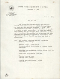 United States Department of Justice Notice, November 8, 1976