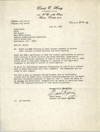 Letter from David Honig to Glenn Wolfe, June 21, 1989
