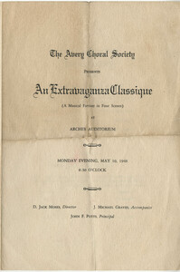 Program to the Avery Choral Society of 