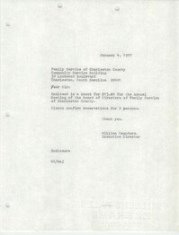 Letter from William Saunders to Family Service of Charleston County, January 4, 1977
