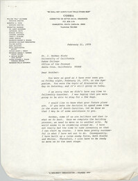 Letter from William Saunders to J. Herman Blake, February 21, 1979