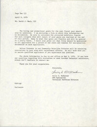 Letter from Sally A. McMaster to David J. Mack, III, April 9, 1979