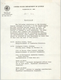 United States Department of Justice Notice, January 9, 1976