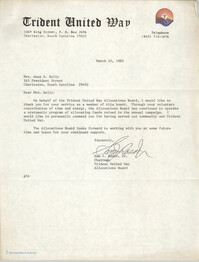 Letter from Sam J. Rasor, Jr. to Anna D. Kelly, March 10, 1982