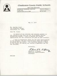 Letter from Edward A. O'Sheasy to Septima P. Clark, May 17, 1977