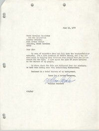 Letter from William Saunders to South Carolina Committee for the Humanities, June 12, 1978