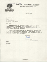 Letter from Frank van Aalst to William Saunders, July 16, 1979