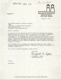 Letter from Elizabeth L. Tipton to William Saunders, January 4, 1978