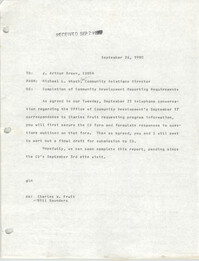 Letter from Michael L. Whack to J. Arthur Brown, September 26, 1980