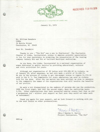 Letter from Maxine S. Martin to William Saunders, January 31, 1979