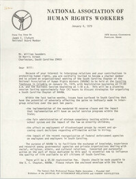 Letter from James E. Clyburn to William Saunders, January 4, 1979
