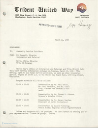 Trident United Way Memorandum, March 11, 1980