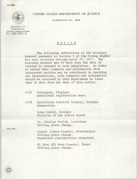 United States Department of Justice Notice, April 25, 1977