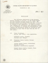 United States Department of Justice Notice, January 17, 1977